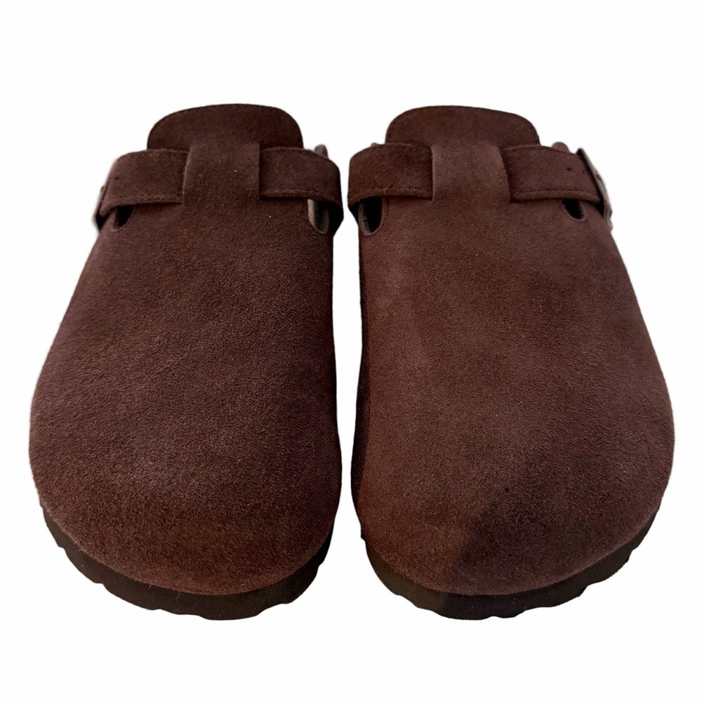 Qomfort Women’s Genuine Suede Clogs Mocha Size 43 US 10.5-11 NEW Molded Footbed - Picture 3 of 16